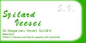 szilard vecsei business card