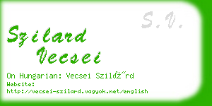 szilard vecsei business card